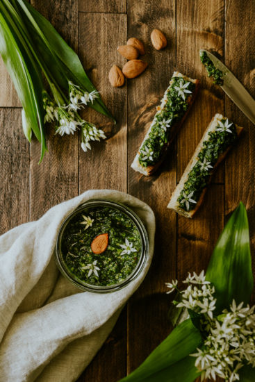 photo culinaire pesto ail des ours amandes