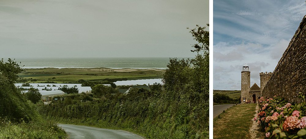 Arrivée au château avec vue sur la mer 