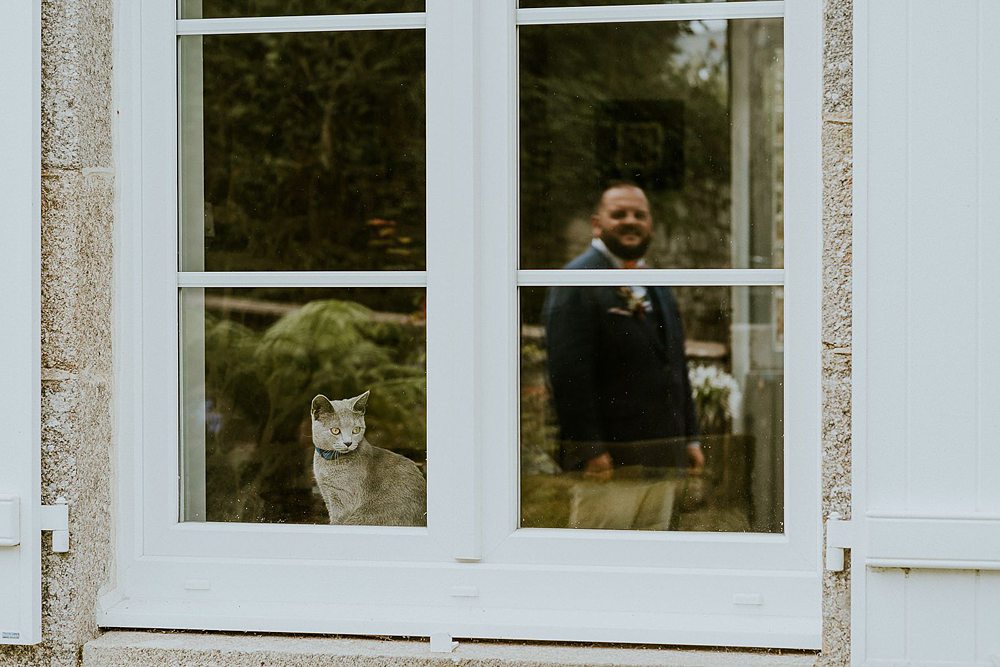 Le chat et le reflet du marié