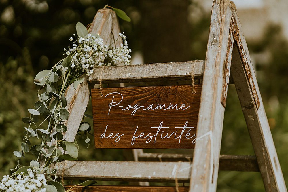 Programme des festivités du mariage