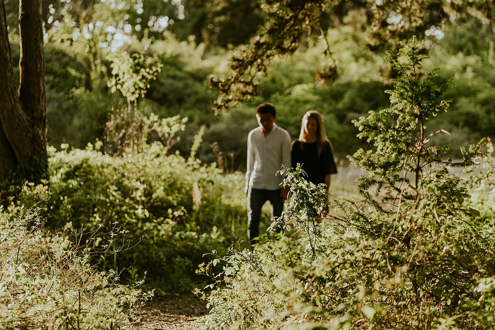 couple qui marche dans la forêt