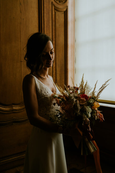 portrait de mariée à la mairie de Caen